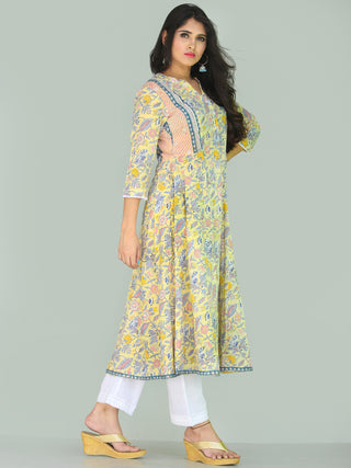 Rozana Renaz Anarkali Kurta Pants Set With Kota Dupatta - KS35AS2220WD