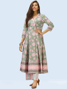 Rangrez Nazmil - Set of Anarkali Kurta Palazzo & Dupatta - KS13D2305D