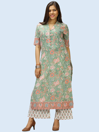 Rangrez Sajoon - Set of Kurta Palazzo & Dupatta - KS52AE2315D