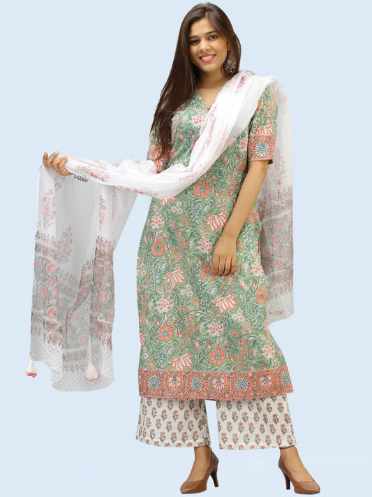 Rangrez Sajoon - Set of Kurta Palazzo & Dupatta - KS52AE2315D