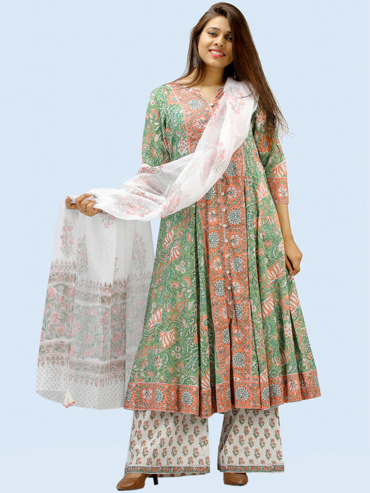 Rangrez Shabina - Set of Anarkali Kurta Palazzo & Dupatta - KS29DE2315D