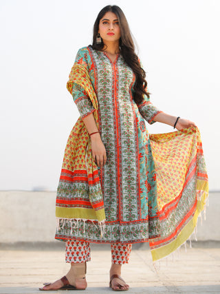 Jashn Sahat - Set of Anarkali Kurta Pants & Dupatta - KS29F2400D