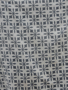 Hand Block Printed Wrap Around Skirt In Grey Ivory - S40F074