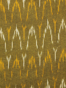 Olive Green Orange Ivory Pochampally Hand Woven Ikat Fabric Per Meter - F002F960