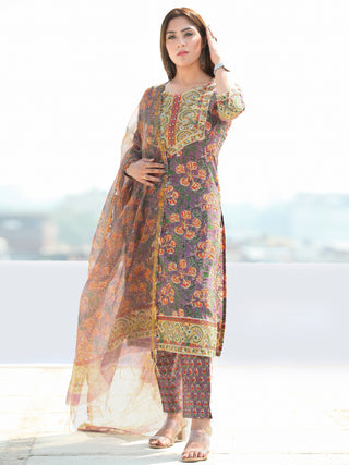 Utsav Ibda - Kurta Pants & Kota Doria Dupatta  - KS47T2591D