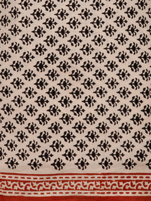 Beige Black Red Hand Block Printed Cotton Suit-Salwar Fabric With Chiffon Dupatta (Set of 3) - SU01HB374