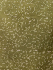Olive Green Maroon Ivory Black Hand Block Printed Cotton Mul Saree - S031703000