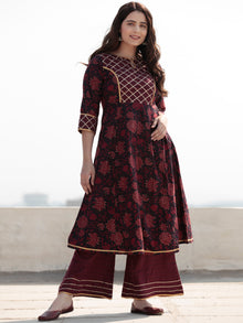 Zohra Aabroo - Set of Anarkali Kurta Palazzo & Dupatta - KS56A2506D