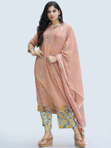 Rangrez Rafya - Set of Kurta Palazzo & Dupatta - KS46B2312D