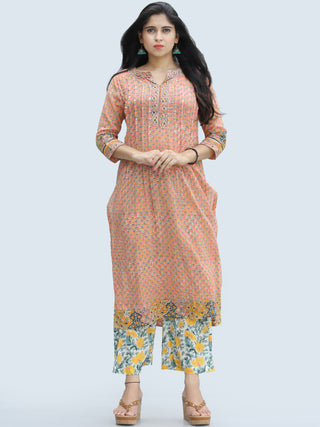 Rangrez Rafya - Set of Kurta Palazzo & Dupatta - KS46B2312D