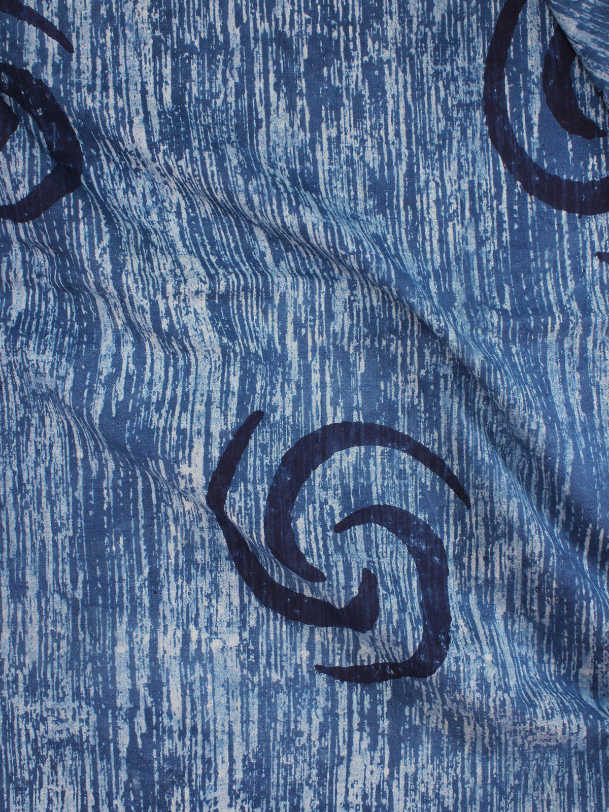 Indigo Blue Natural Dyed Hand Block Printed Cotton Fabric Per Meter - F0916318