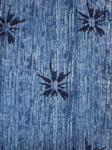 Indigo Blue Natural Dyed Hand Block Printed Cotton Fabric Per Meter - F0916317