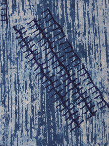 Indigo Blue Natural Dyed Hand Block Printed Cotton Fabric Per Meter - F0916359