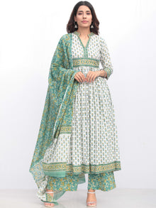 Harit Palak Set Of Flared Kurta Pants Dupatta