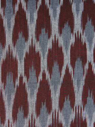 Grey Rust Ivory Pochampally Hand Woven Ikat Fabric Per Meter - F002F973