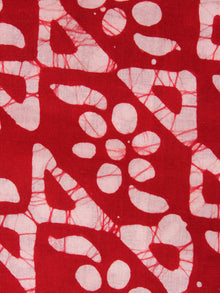 Red White Hand Block Printed Cotton Fabric Per Meter - F0916312