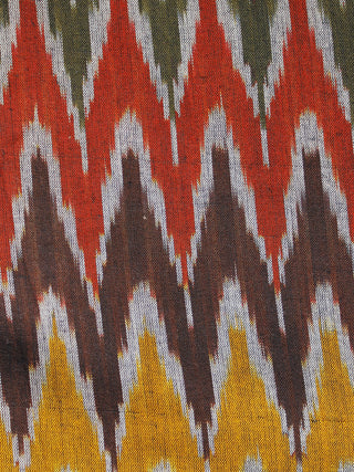 Multi Color Pochampally Hand Woven Ikat Fabric Per Meter - F002F974