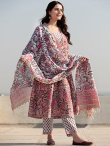 Zohra Rabiqa - Set of Anarkali Kurta Pants & Dupatta - KS110A2515D