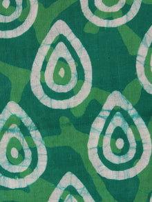 Green White Natural Dyed Hand Block Printed Cotton Fabric Per Meter - F0916324