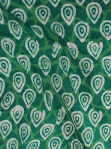 Green White Natural Dyed Hand Block Printed Cotton Fabric Per Meter - F0916324
