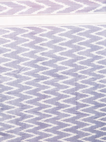 Steel Blue Ivory Ikat Handwoven Pochampally Mercerized Cotton Saree - S031701430