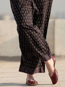 Ajrakh Amara - Set of Anarkali Kurta Palazzo & Dupatta - KS131A2513D