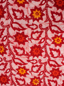 Red Multi Color Hand Block Printed Cotton Fabric Per Meter - F0916319