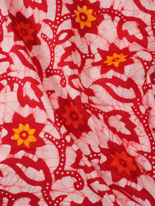 Red Multi Color Hand Block Printed Cotton Fabric Per Meter - F0916319