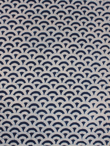 White Indigo Hand Block Printed Cotton Fabric Per Meter - F0916328