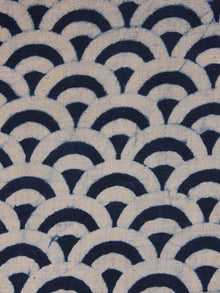 White Indigo Hand Block Printed Cotton Fabric Per Meter - F0916328
