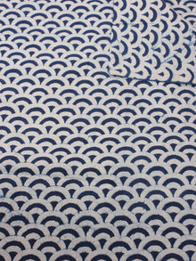 White Indigo Hand Block Printed Cotton Fabric Per Meter - F0916328