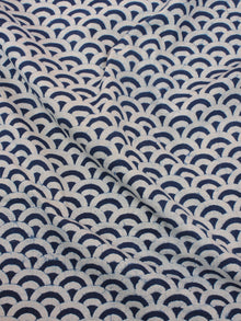 White Indigo Hand Block Printed Cotton Fabric Per Meter - F0916328