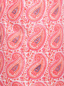 Pink White Blue Hand Block Printed Kurta With Knot sleeves - K89F1480