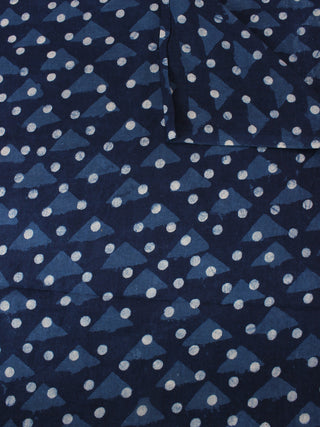 Indigo White Hand Block Printed Cotton Fabric Per Meter - F0916325