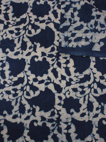 Indigo White Hand Block Printed Cotton Fabric Per Meter - F0916326