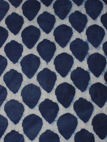 Indigo White Hand Block Printed Cotton Fabric Per Meter - F0916329