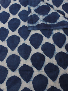 Indigo White Hand Block Printed Cotton Fabric Per Meter - F0916329