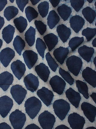 Indigo White Hand Block Printed Cotton Fabric Per Meter - F0916329