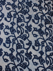Indigo White Hand Block Printed Cotton Fabric Per Meter - F0916330