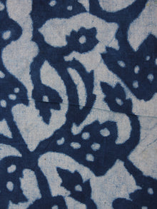 Indigo White Hand Block Printed Cotton Fabric Per Meter - F0916330