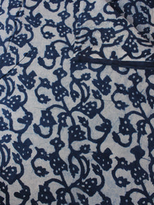 Indigo White Hand Block Printed Cotton Fabric Per Meter - F0916330