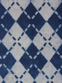 Indigo Blue White Hand Block Printed Cotton Fabric Per Meter - F0916023