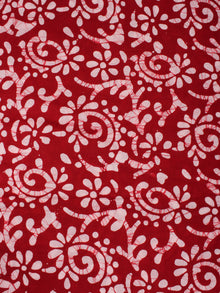Red White Hand Block Printed Cotton Fabric Per Meter - F0916338