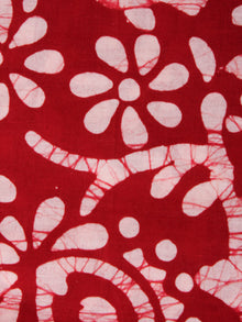 Red White Hand Block Printed Cotton Fabric Per Meter - F0916338