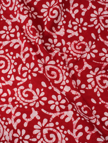 Red White Hand Block Printed Cotton Fabric Per Meter - F0916338