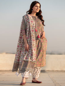 Zohra Aima - Set of Straight Kurta Salwar & Dupatta - KS140A2503D