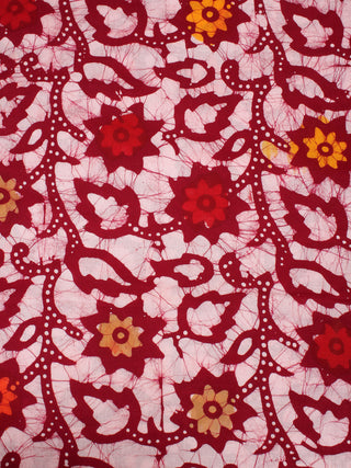 White Multi Color Hand Block Printed Cotton Fabric Per Meter - F0916336