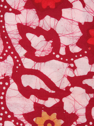 White Multi Color Hand Block Printed Cotton Fabric Per Meter - F0916336