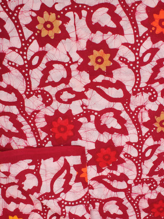 White Multi Color Hand Block Printed Cotton Fabric Per Meter - F0916336