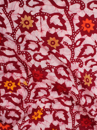 White Multi Color Hand Block Printed Cotton Fabric Per Meter - F0916336